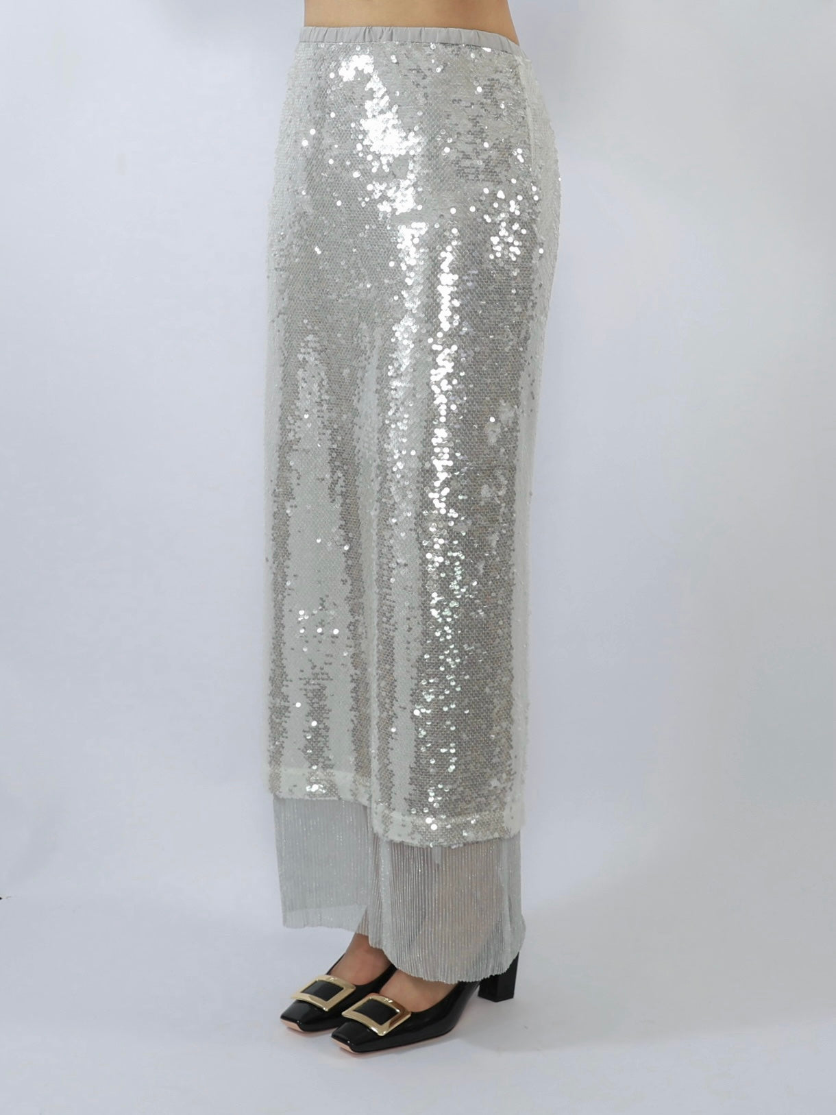 Silver Mermaid Sequin Skirt